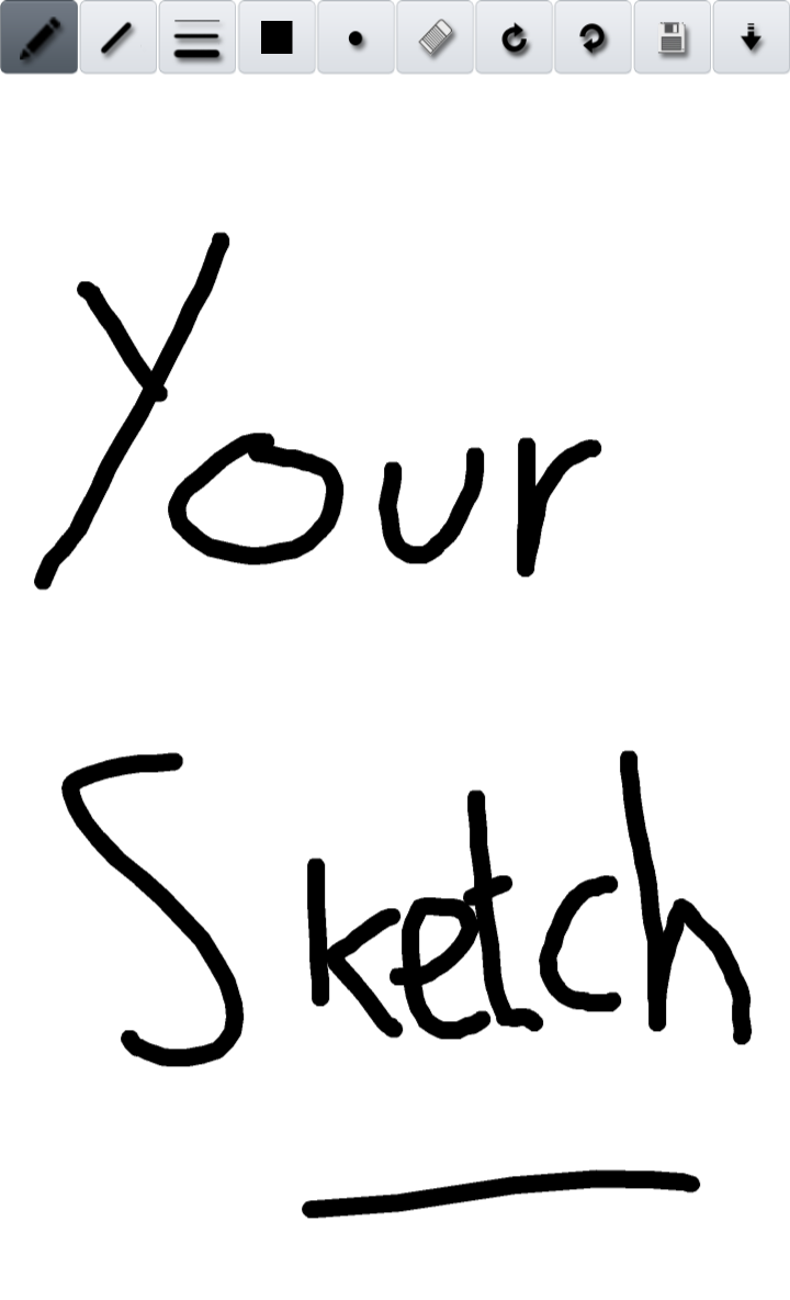 YourSketch screenshot with text